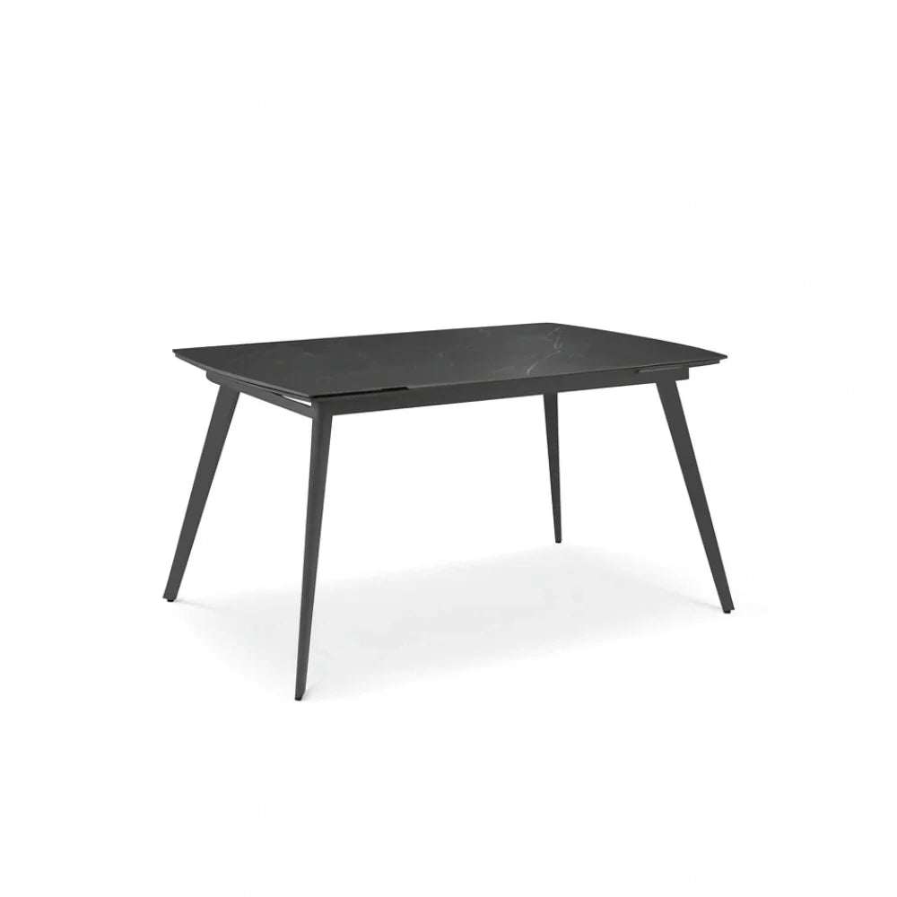 Tavolo da pranzo allungabile in ceramica effetto marmo nero George 140-200x90 cm fino a 10 posti | Duzzle