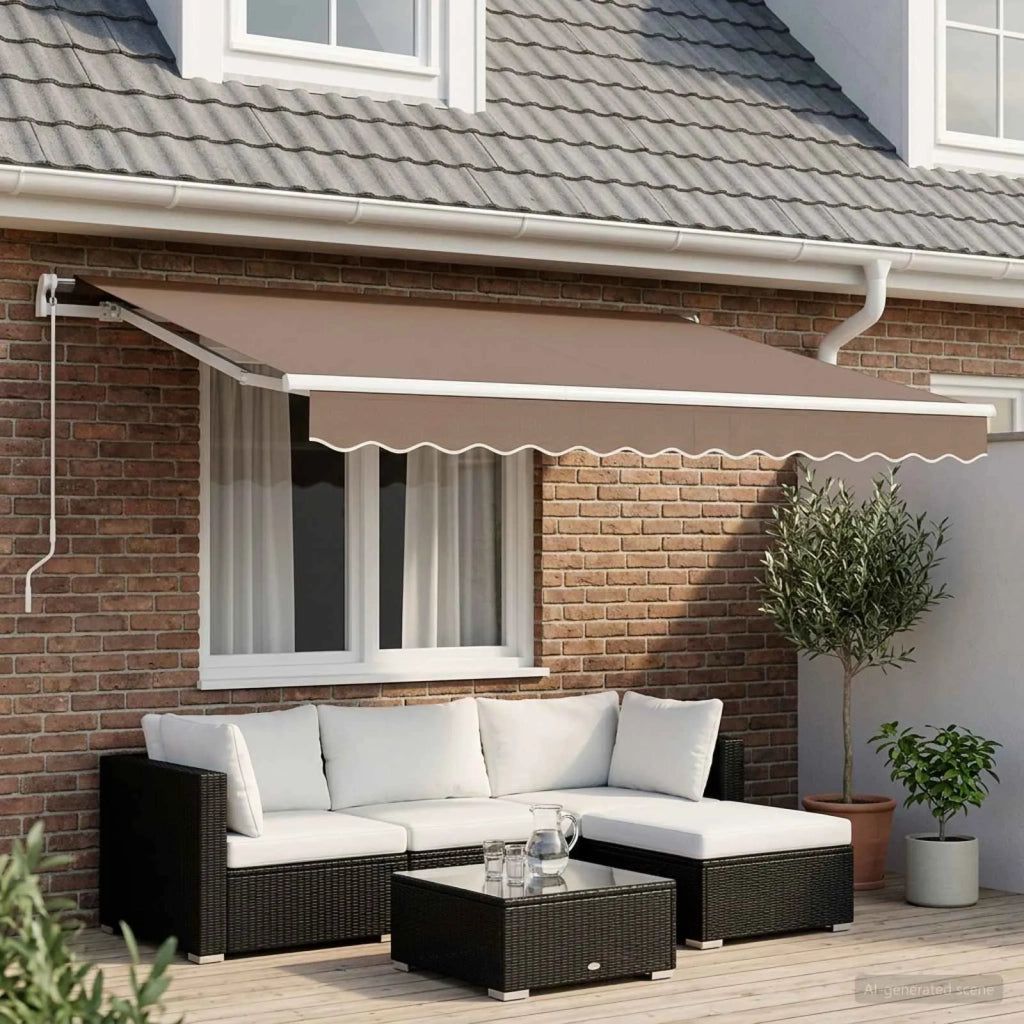 Tenda retrattile Tortora 400 × 350 cm Poliestere e Alluminio 3426119