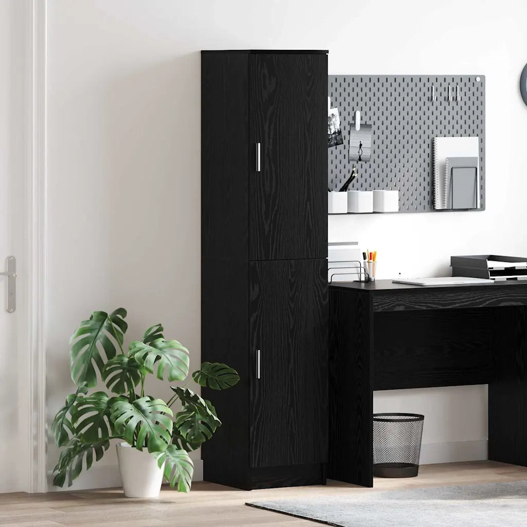 Credenza | Madia | Buffet da pranzo | Armadio da pranzo Rovere Nero 35 x 39 x 168 cm