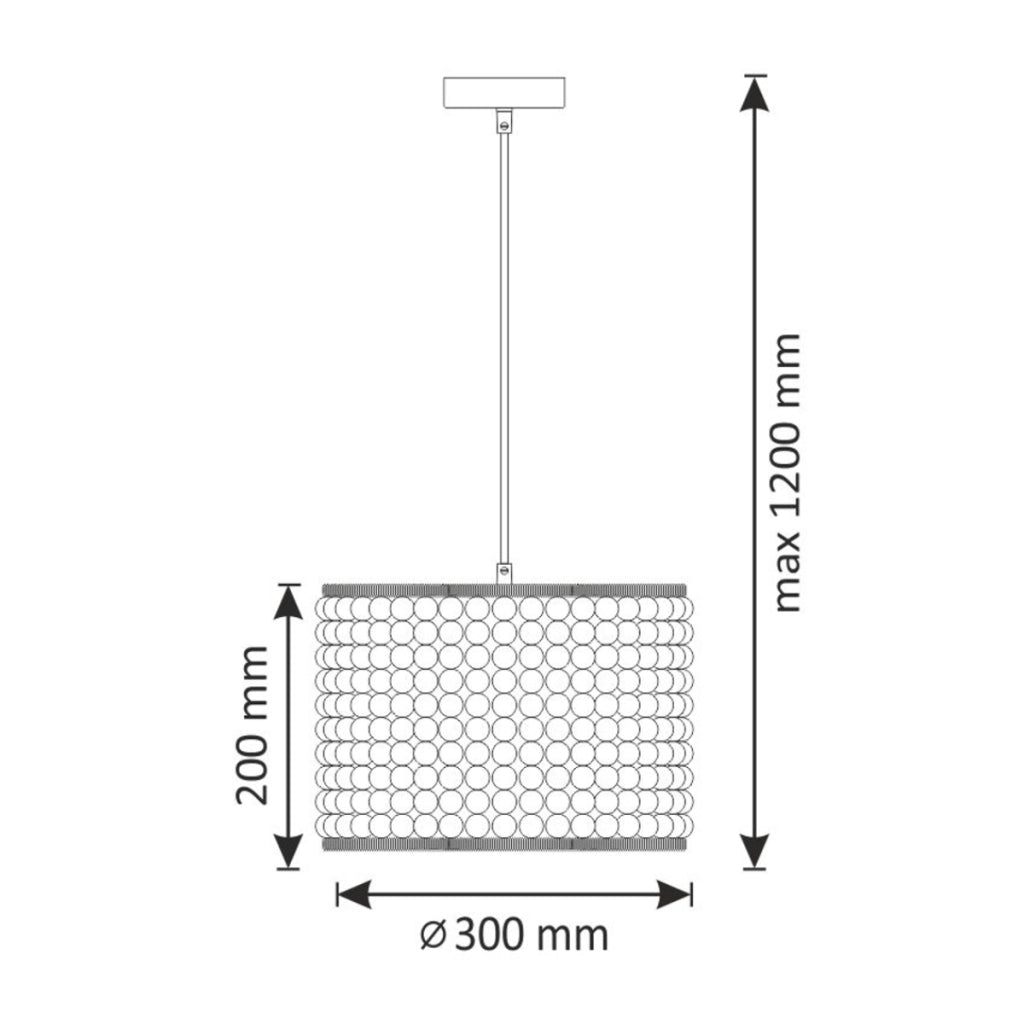 Lampada a sospensione Polux RIBE bianca legno E27 120 cm