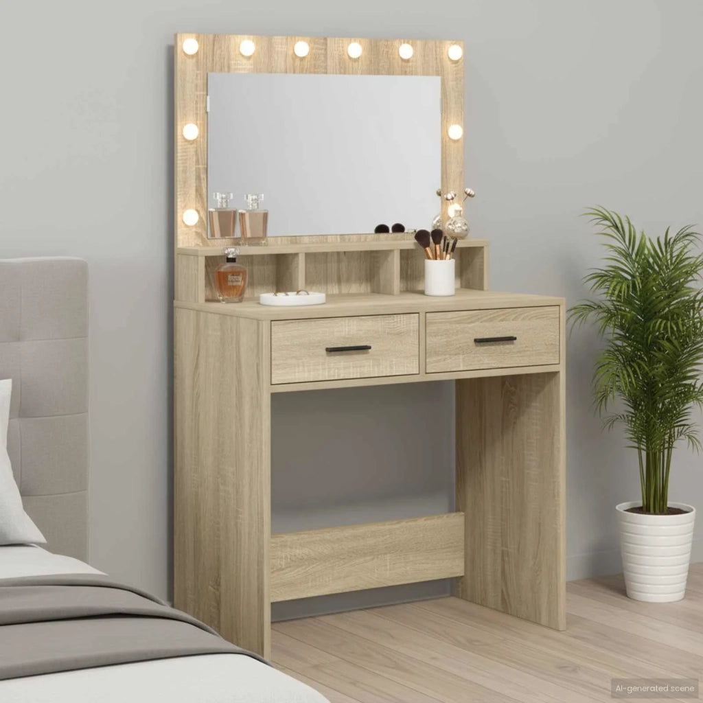 Toeletta | Tavolo da Trucco con cassetto Rovere Sonoma 79 x 41 x 135 cm