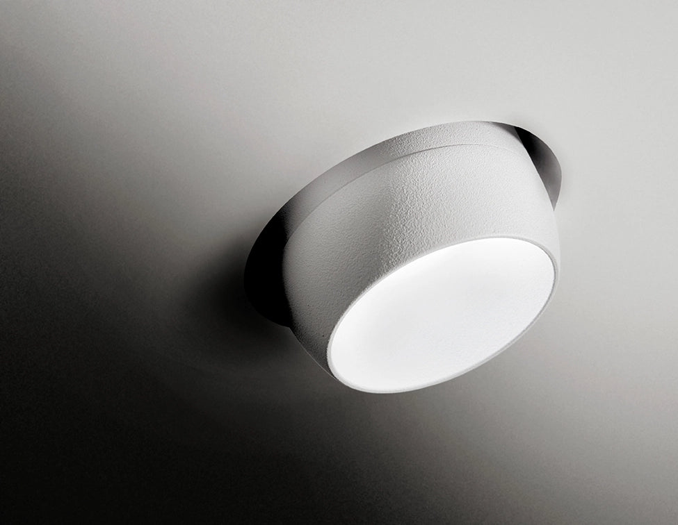 LELANTO faretto Incasso Orientabile 1 Luce attacco GU10 Bianco gesso e alluminio 10cm