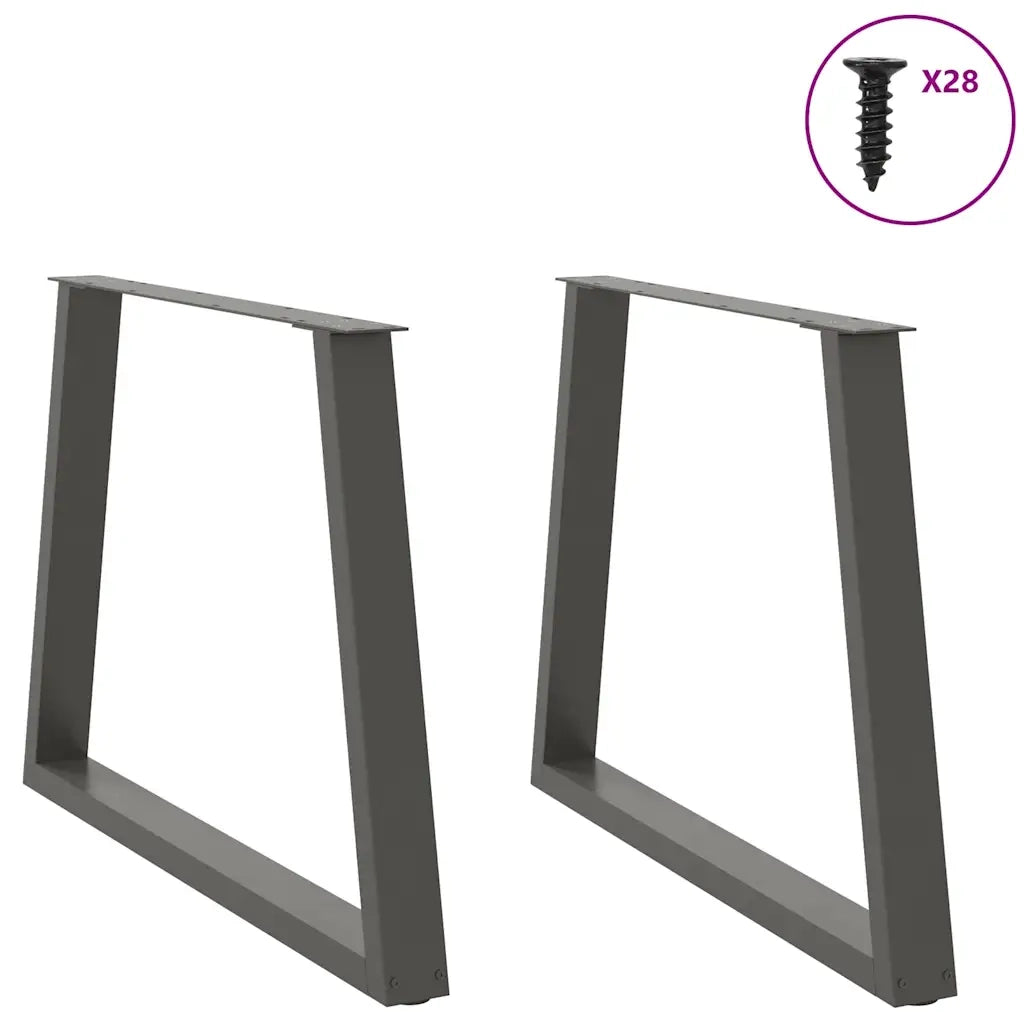Gambe per tavolo da pranzo a forma di V 2 pz | Piede del tavolo Antracite 90x(72-73,3) cm Acciaio