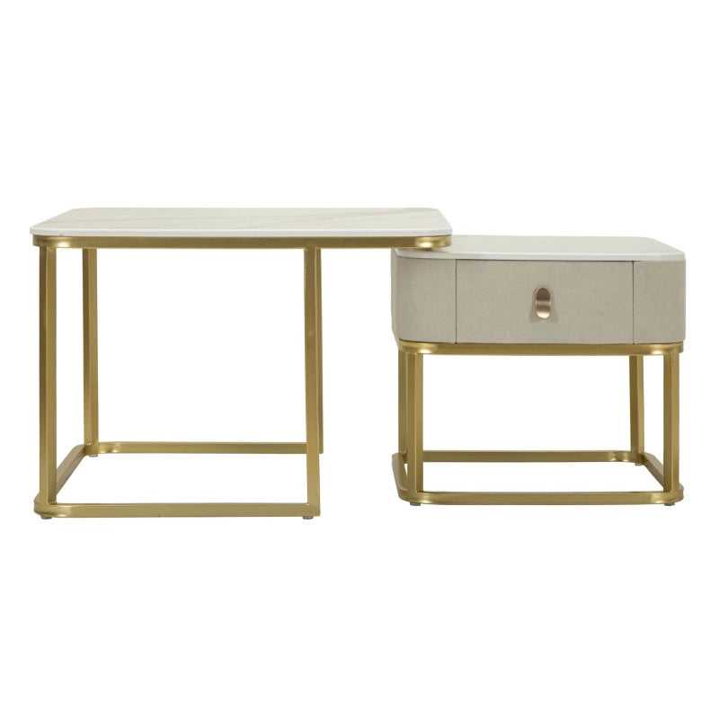 Tavoli Da Caffe' Beauty Coppia cm 70x70x48-50x50x43,5