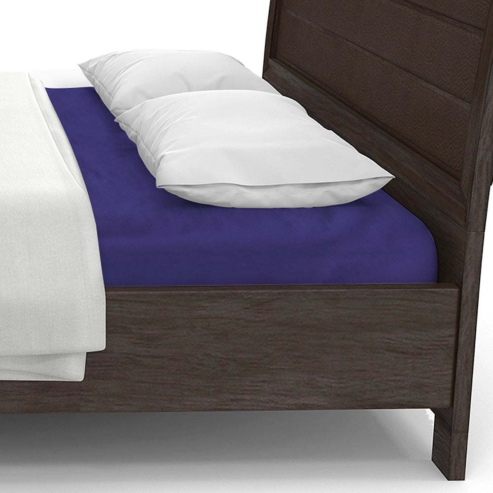Lenzuolo letto sotto con angoli 100% puro cotone Made in Italy tinta unita Prugna - 2 Piazze