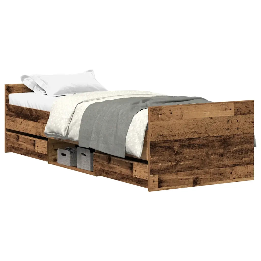 Giroletto senza Materasso-Struttura Letto Legno Antico 90x190cm in Truciolato 731648
