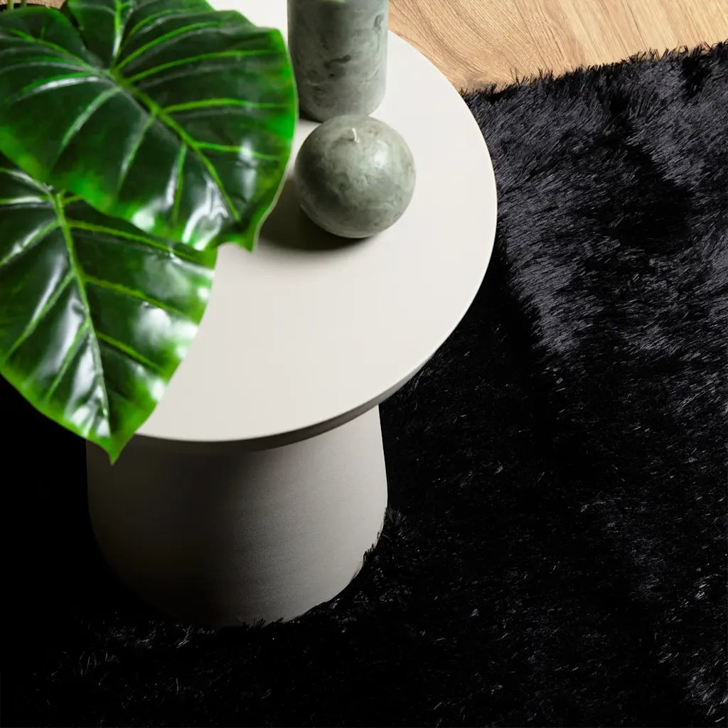 Tappeto del soggiorno | Tappeto Shaggy a Pelo Lungo NAVARRA Nero 160x160 cm poliestere