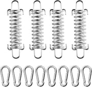 Set di 4 traverse in acciaio inox con ganci e ganci di carabiner per l'installazione di tende da sole, tende da campeggio, ombrelloni e uso all'aperto.