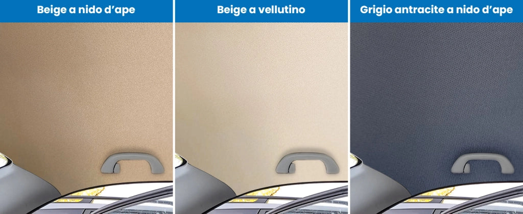 Kit Riparazione Tessuto Cielo Auto - Vellutino Beige Con 4 Colle Spray - Misura 1,50 x 1 m - Adatto anche per Pannelli Portiere e Pantoni