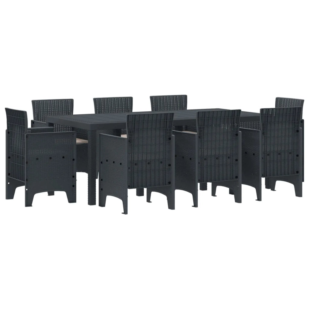 Set da Pranzo per Giardino 9 pcs Antracite Polipropilene 3378573