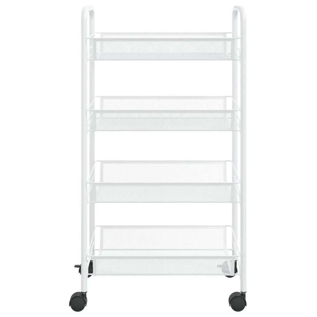 Carrello da Cucina con 4 Ripiani Bianco 46x26x64 cm in Ferro CFW1886461