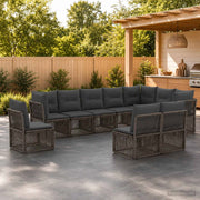 Set Divano da Giardino 10 pz Grigio polyrattan 3434252