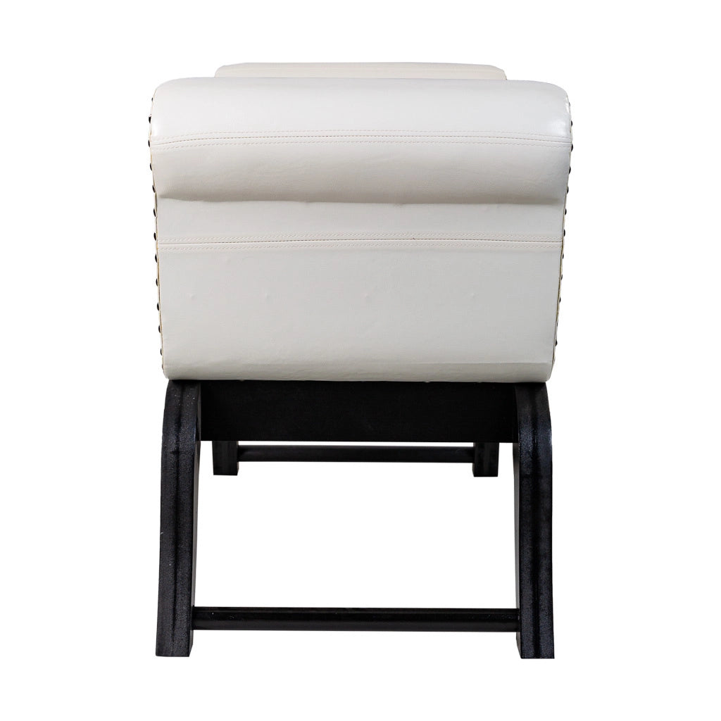 Sgabello in similpelle bianca 90x40x65h