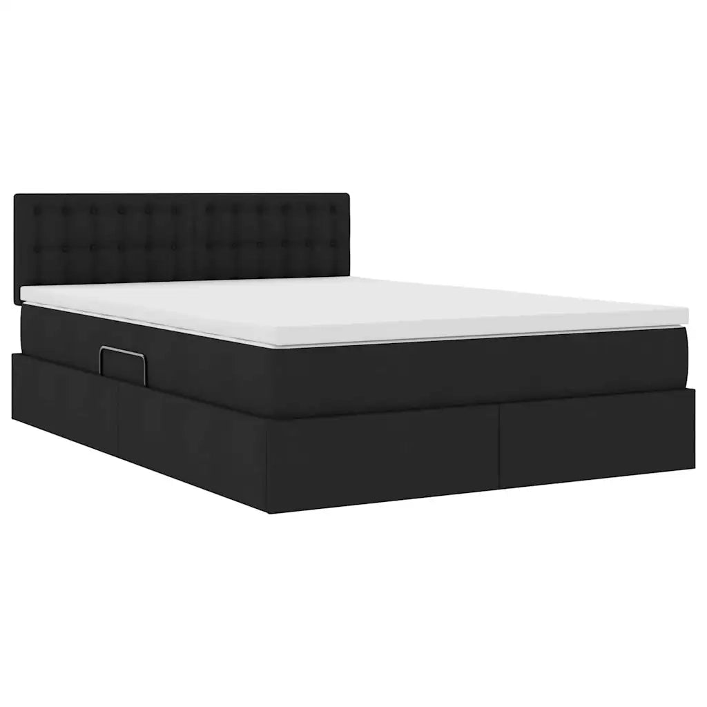 Letto con contenitore e materasso Nero 140 x 190 cm 3370634
