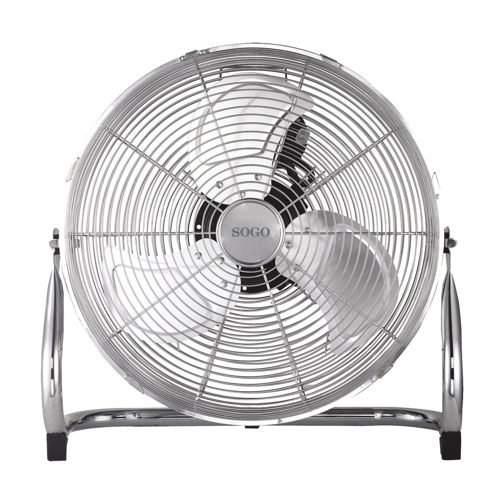 Ventilatore industriale da pavimento 45cm, 3 velocità 110W, pale alluminio, inclinazione regolabile casa ufficio - SOGO