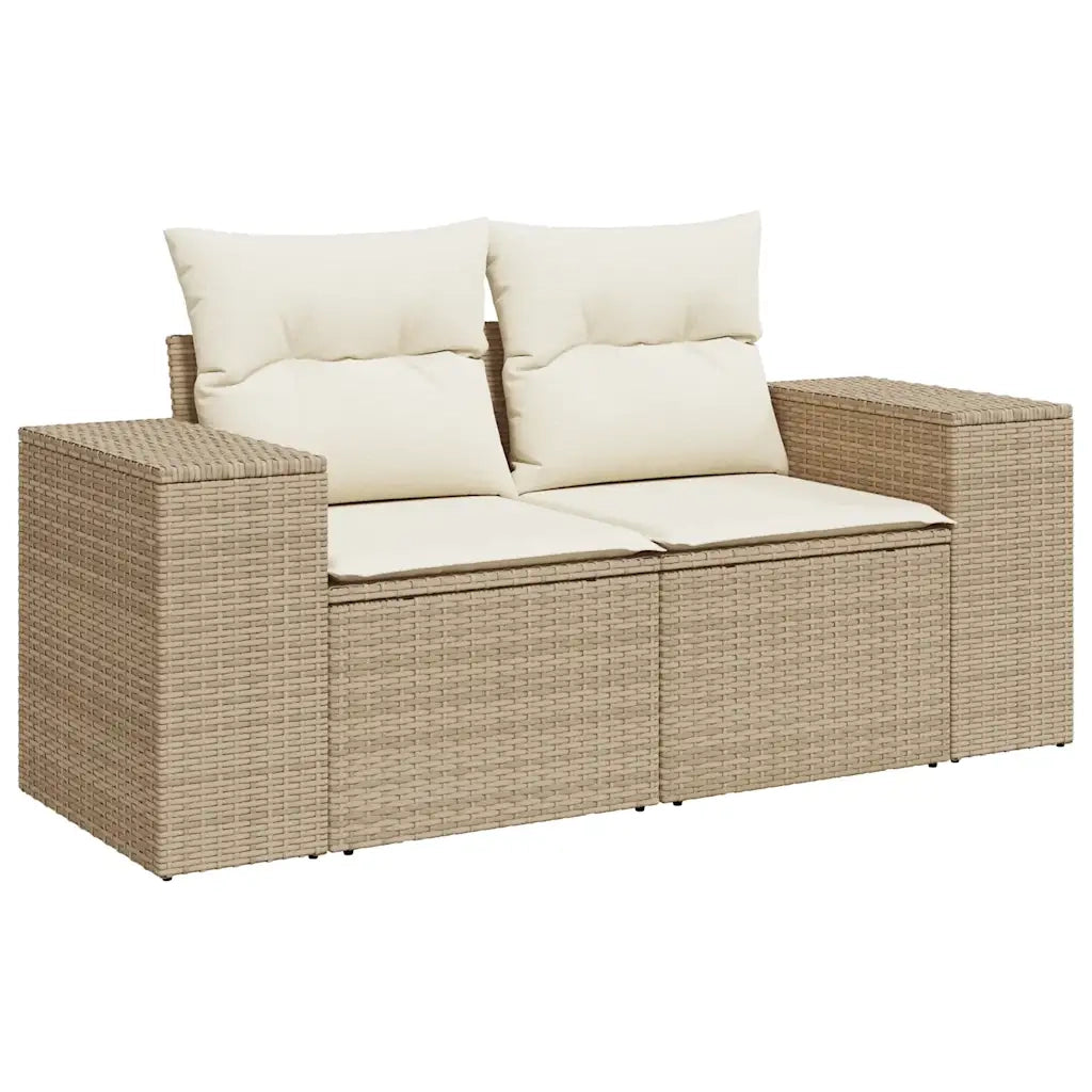 Set Divano da Giardino 8 pz con Cuscini Beige in Polyrattan 3325880