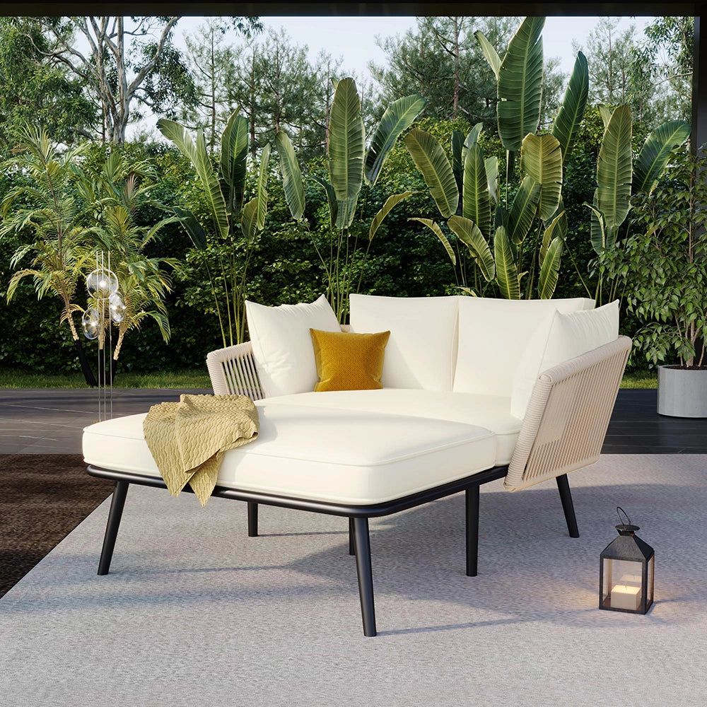 Set giardino - Xylo - 2 posti con cuscini lavabili beige