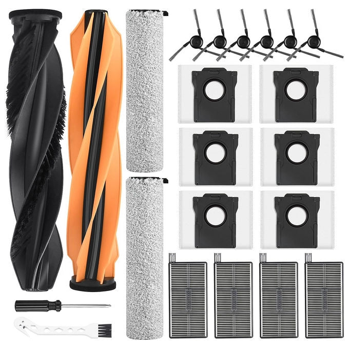 Dreame RAK79 Kit Accessori Robot Aspirapolvere Aqua10 Ultra Roller Complete HyperStream DuoBrush 2 Spazzole 2 Filtri 2 Sacchetti Mop Detergente 1L