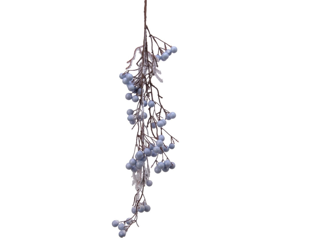 Ramo decorativo innevato con bacche 80 cm