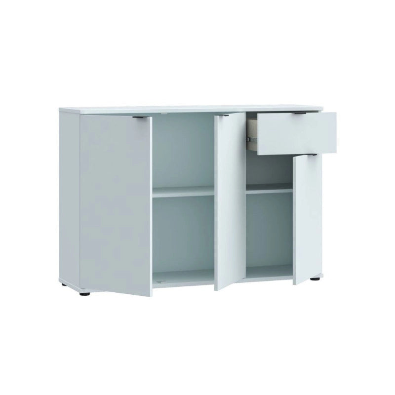 Mobile multiuso Segno con tre ante e 1 cassetto L 120 cm colore grigio chiaro