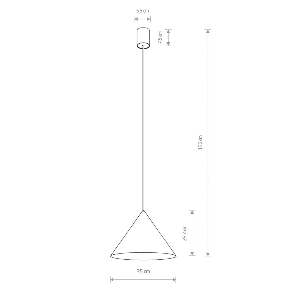 Lampada a sospensione Nowodvorski Zenith grigia Ø35 GU10