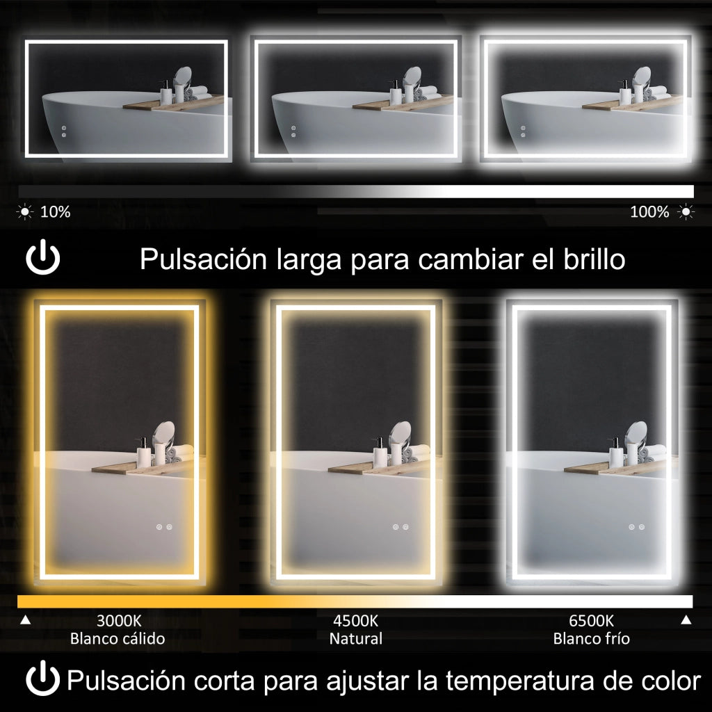 Specchio da Bagno LED Antivaho ¨C Zephmum ¨C 100x60 cm Bianco