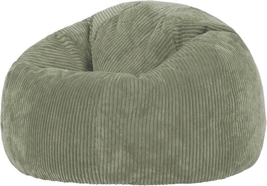 Sacco corduroy moderno verde, saliegroen, sacco per adulti con imbottitura, sacco a palla, poltrona corduroy, poltrona da divano, stanza da letto, soggiorno, mobili