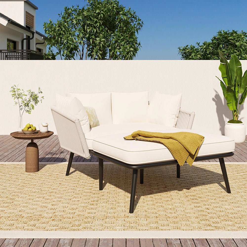 Set giardino - Xylo - 2 posti con cuscini lavabili beige