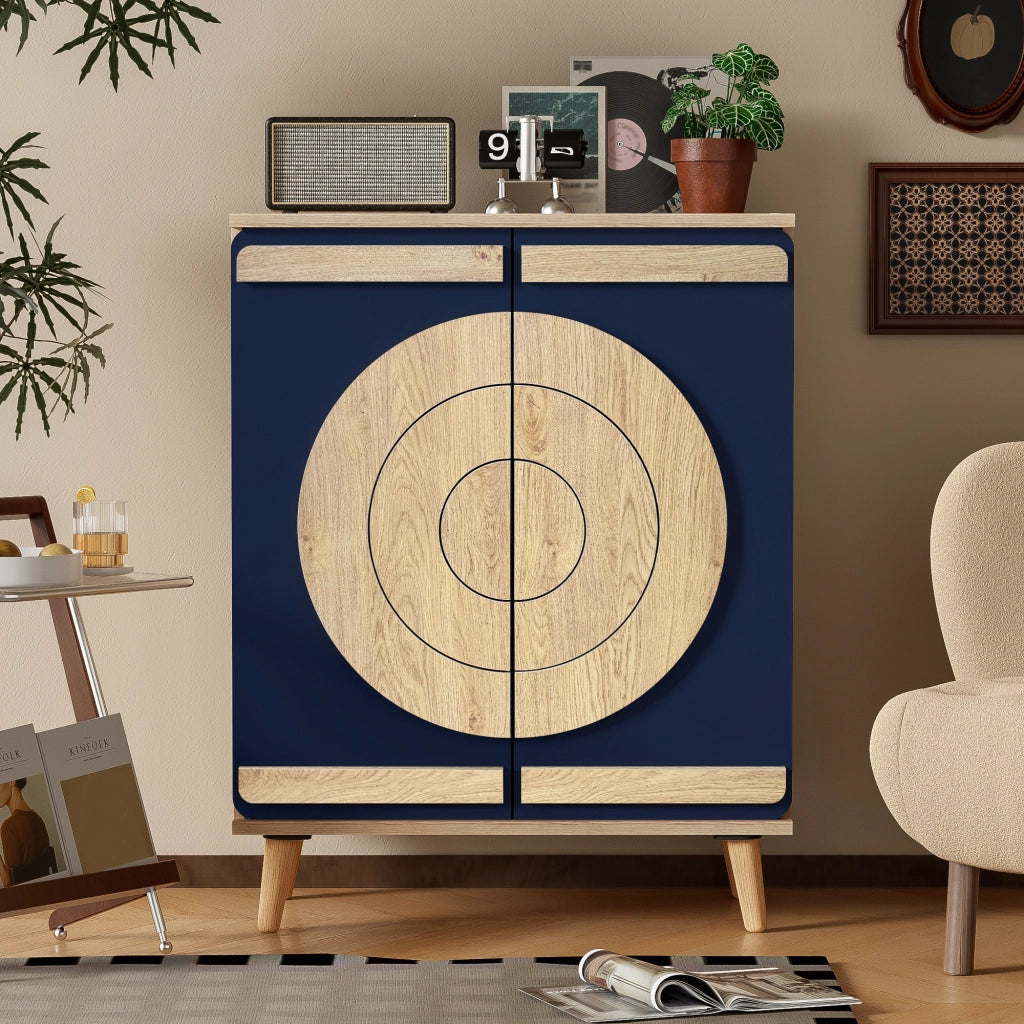 Scarpiera con Ante Geometriche e Ripiani ¨C Xylo ¨C Legno, Multilivello