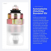 Blocco carburante 12V - Rilevamento automatico - Valvola solenoide - Per motor Cummins - Dimensioni 5,8 x 2,5 cm - Reparto di alta qualità - Valvola di chiusura