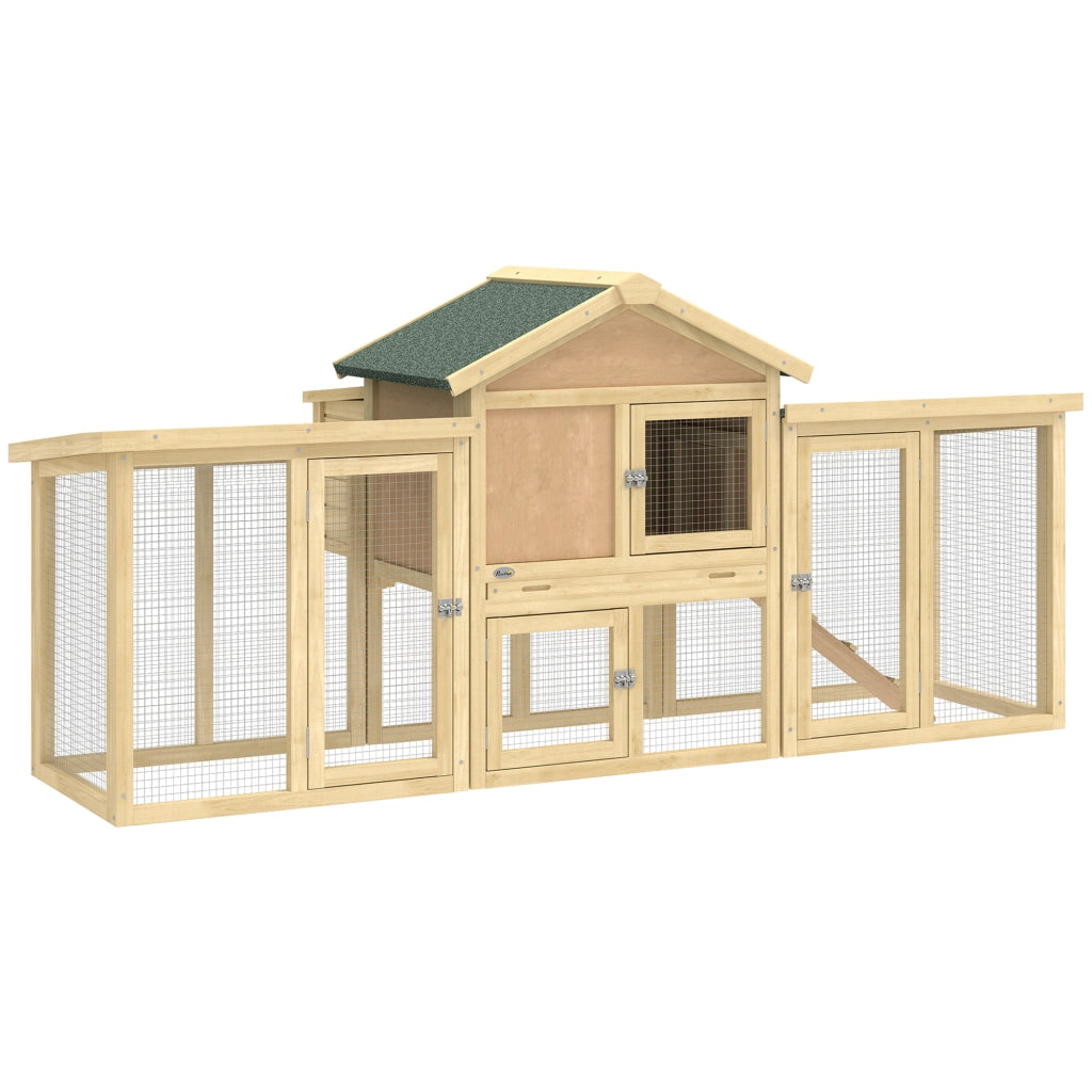 Pollaiolo in legno massello con rampe e nidi ¨C zephmum ¨C 204x85x93 cm legno naturale