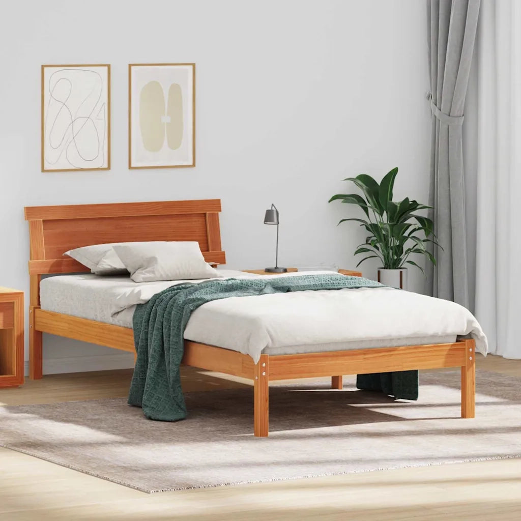 Struttura del letto Marrone cerato 90 x 190 cm Pino massello