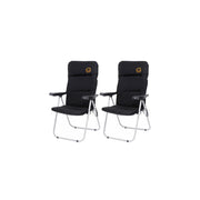 Set di 2 comode poltrone da campeggio pieghevoli - O'Camp - Regolabili in più posizioni - 70 x 105 x 62 cm