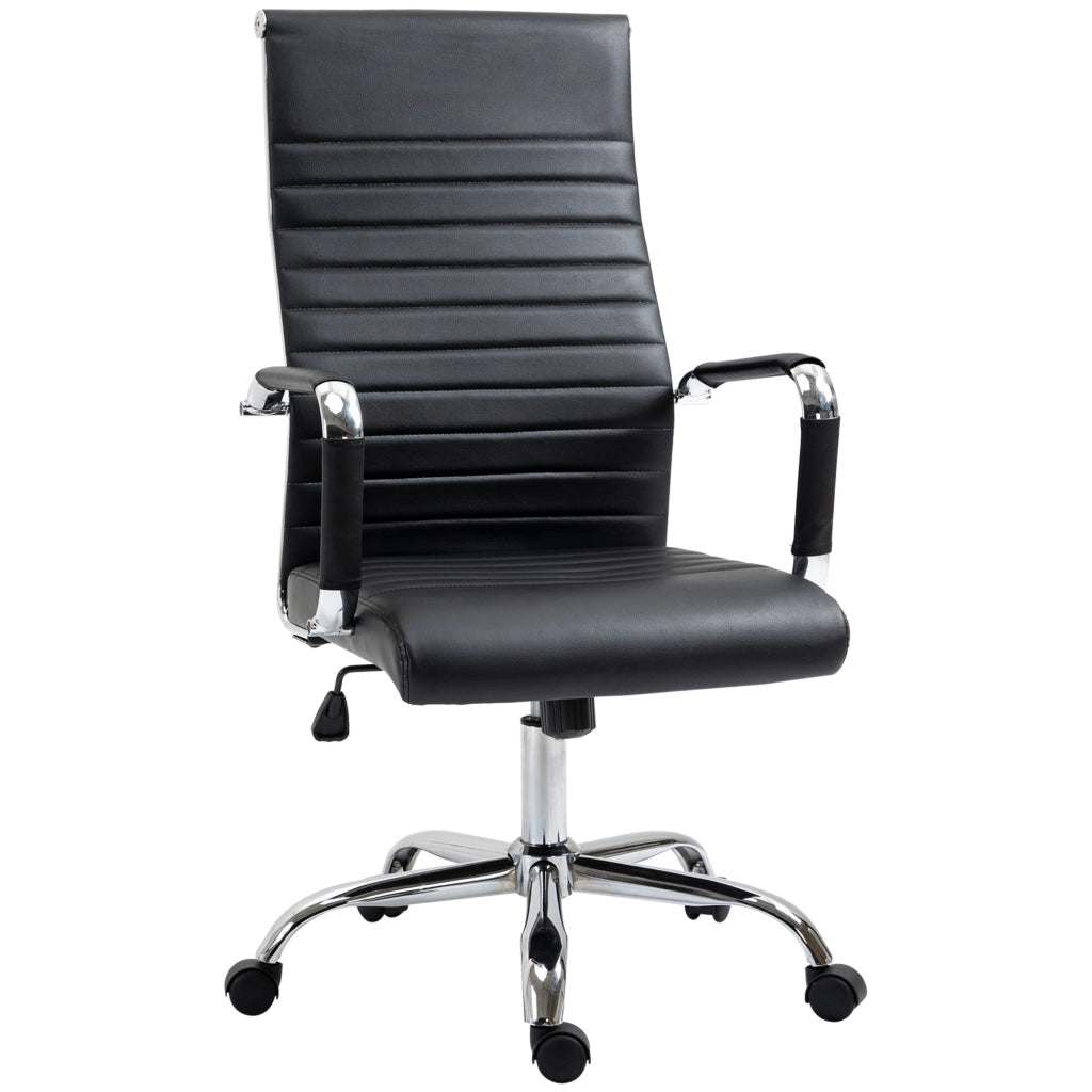 Sedia da Ufficio Ergonomica con Braccioli ¨C Xylo ¨C Ecopelle Nera Imbottita Regolabile