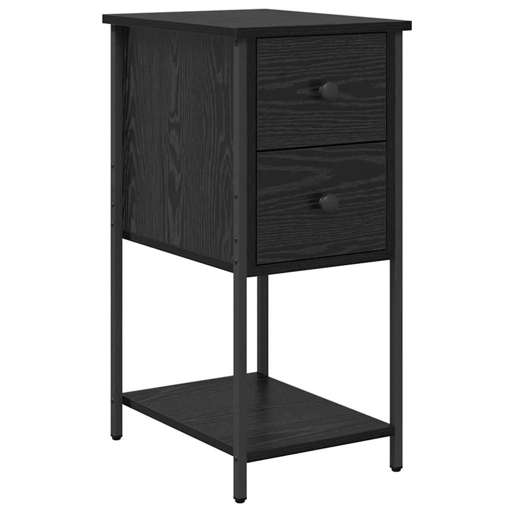 Armadio da Notte con cassetto 2 pcs Rovere nero 32 x 42 x 70 cm 871290