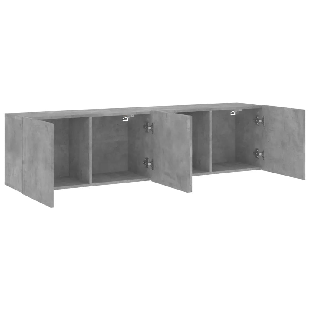 Mobili TV a Parete 2pz | Armadietto TV | Mobile Porta TV Grigio Cemento 80x30x41 cm