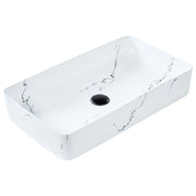 Lavabo da appoggio in ceramica bianca effetto marmo 610 x 350 mm Lavabo da bagno rettangolare stile Glam
