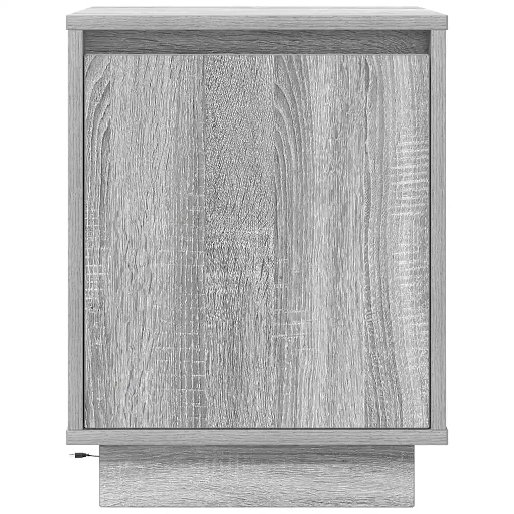 Comodino con Luci LED Grigio Sonoma 38x34x50 cm 861275