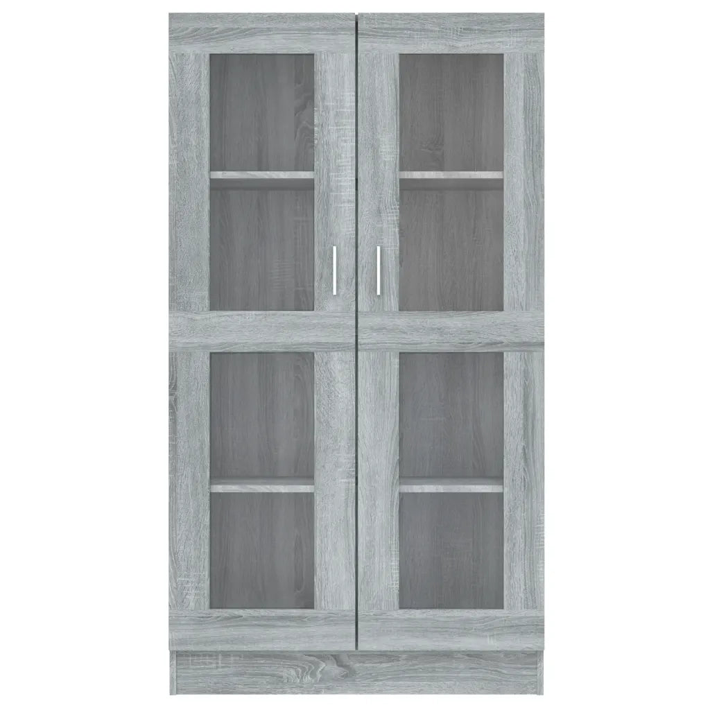 Vetrina moderna in stile classico con 4 scomparti 82,5 x 30,5 x 150 cm legno grigio 02_0048145