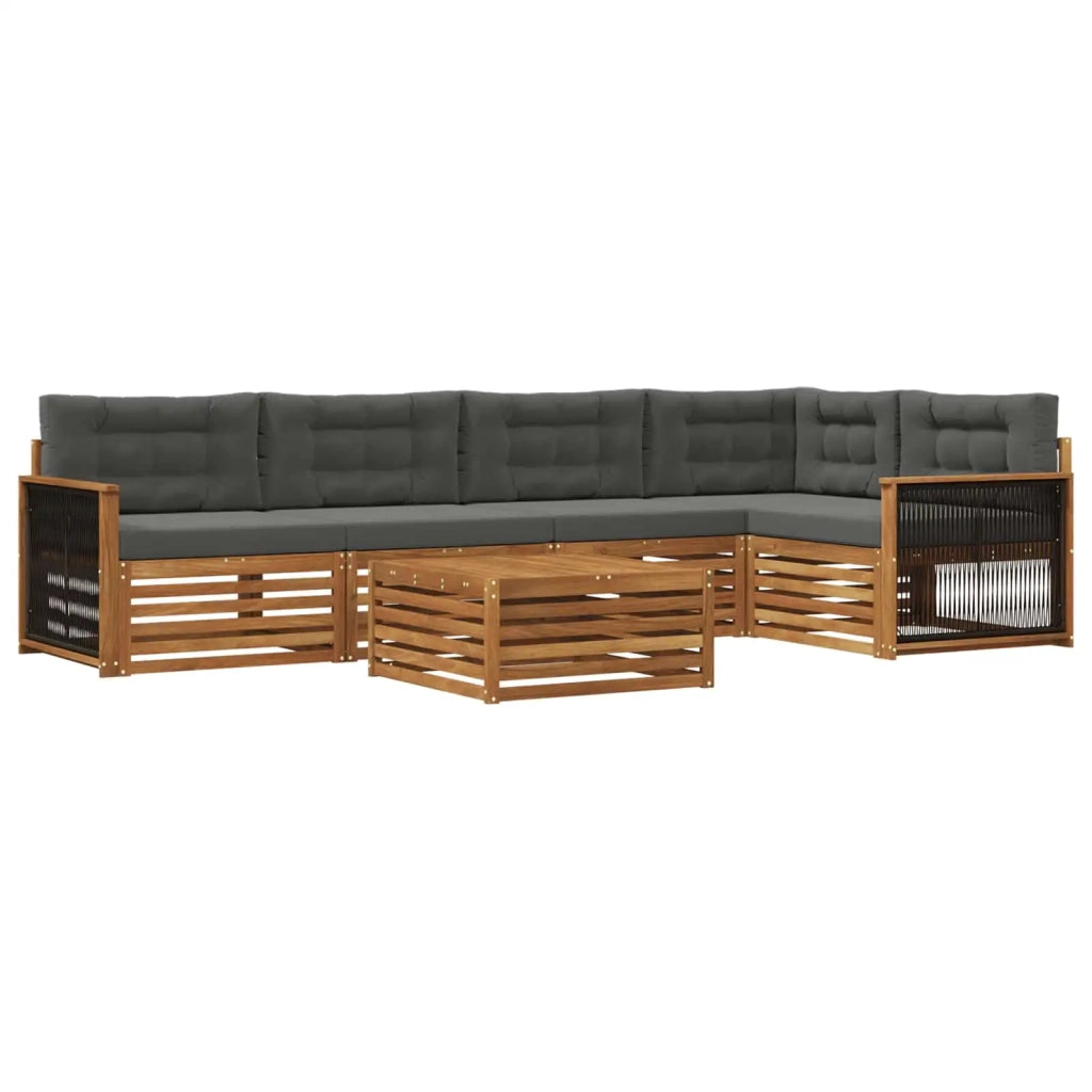 Set di divani da esterno 6 pz Naturale e Antracite 3383385