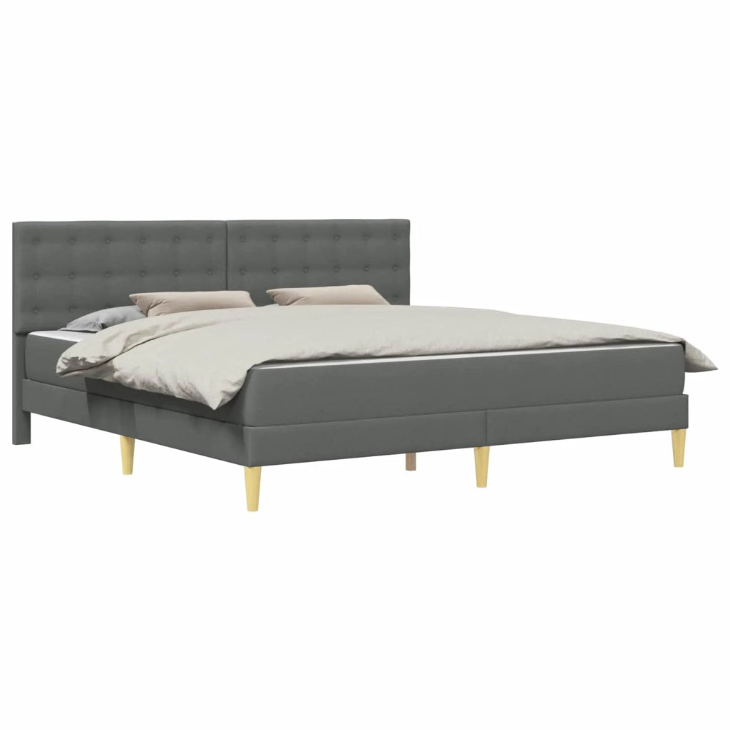 Struttura letto con materasso Grigio scuro 200 x 200 cm Tessuto 3415129