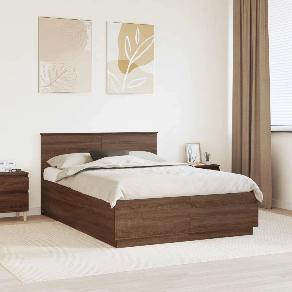 Struttura del letto con testiera Rovere Marrone 150 x 200 cm 3408067