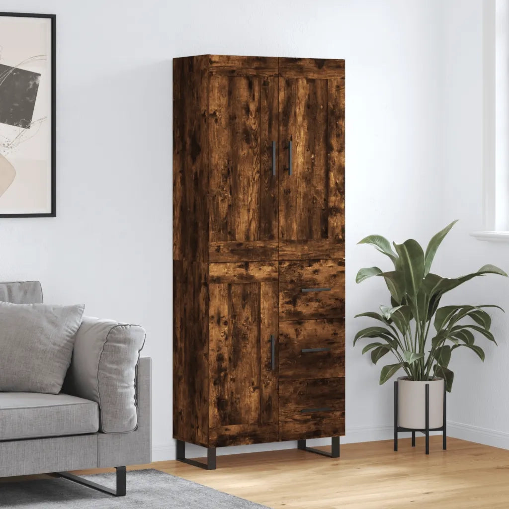 Credenza | Madia | Buffet da pranzo | Armadio da pranzo Rovere Fumo 69,5x34x180 cm in Legno Multistrato