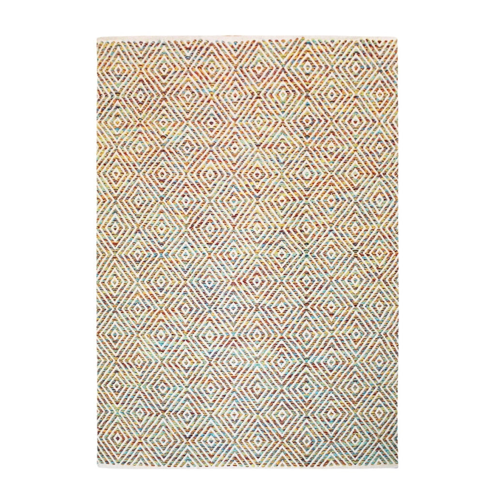 Tappeto cocktail 300 in cotone a trama romboidale multi