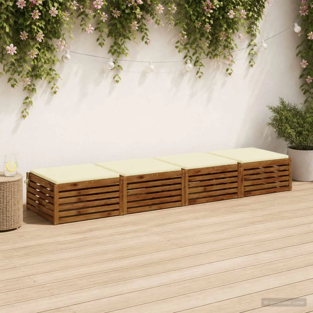 Cuscini per Sedia in 4 Pezzi SOEST 4 pz 100% Poliestere Crema 944620