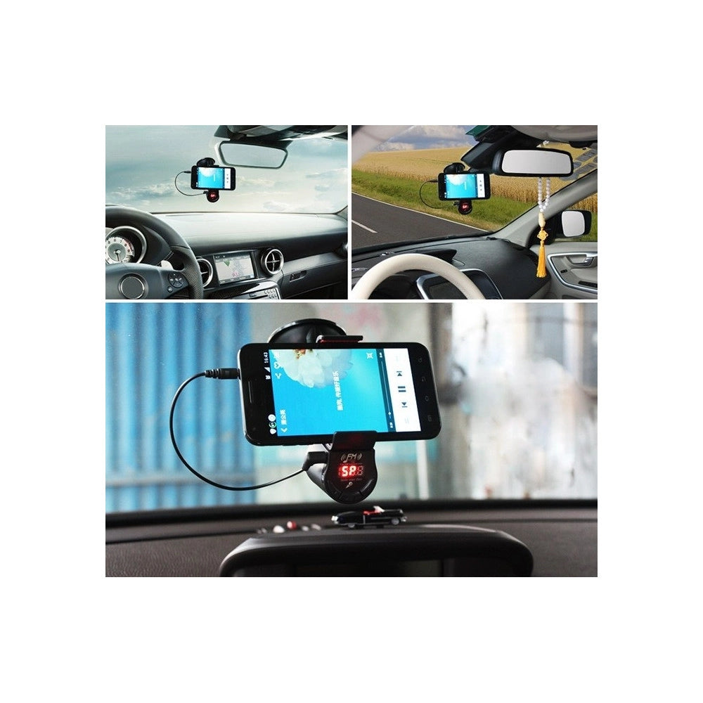 Trade Shop - Supporto Per Auto Vivavoce Trasmettitore Fm Universale Altoparlante Display -