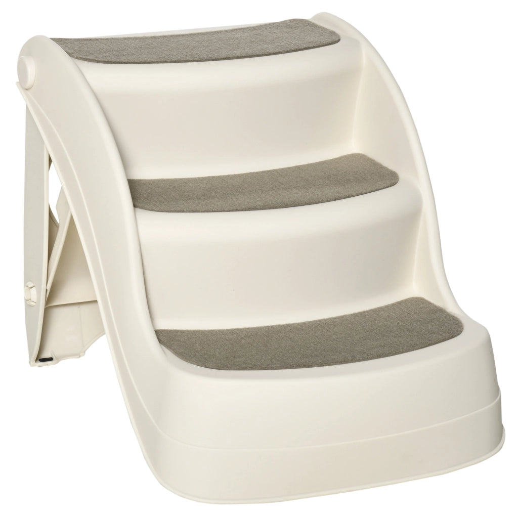 Scaletta per Animali Pieghevole ¨C Xylo ¨C 3 Gradini Antiscivolo PP Beige 49x38x38cm