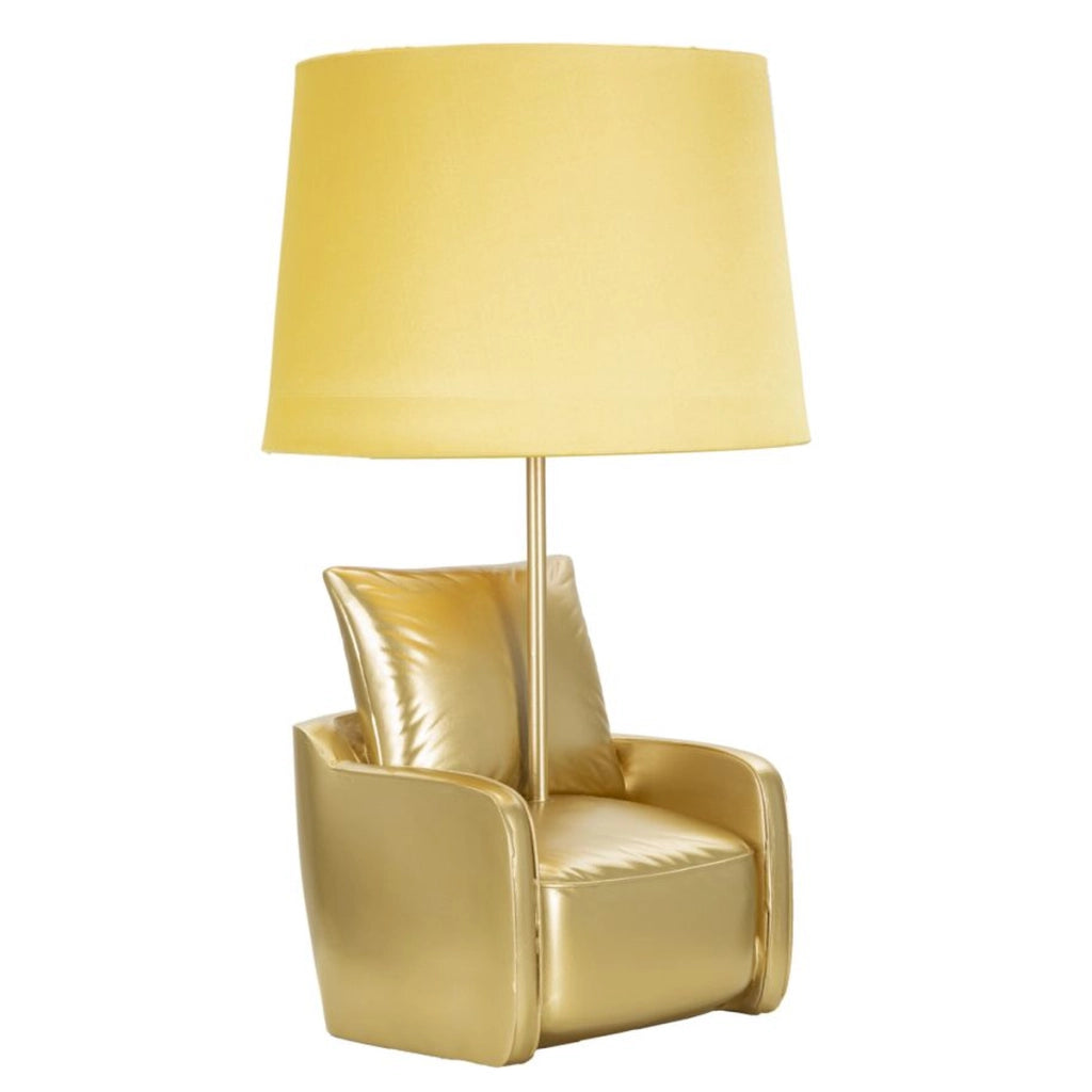 Lampada da Tavolo Poltrona, Oro, Poliresina, 26x26x46 cm