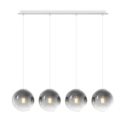 Lampadario Moderno Big Eclipse Metallo Bianco Vetro Fumè 4 Luci E27