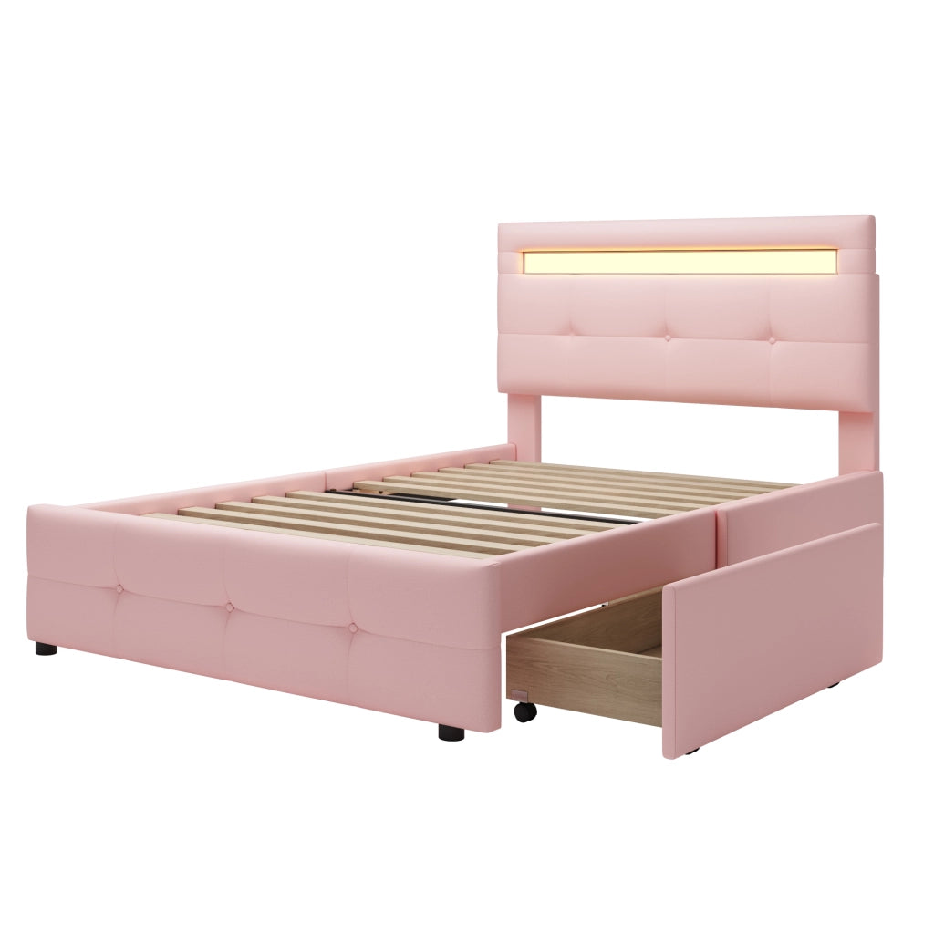 letto imbottito lino rosa 90 x 200 cm